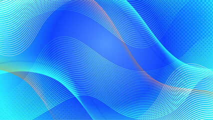 Abstract background with sun rays, wavy pattern and grunge elements in saturated blue. Great for autumn themes. No transparencies.