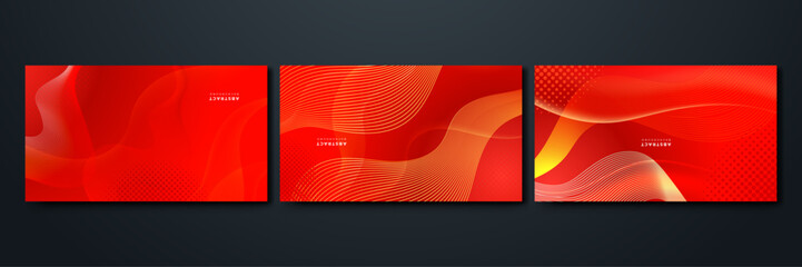 Red creative wave business banner background