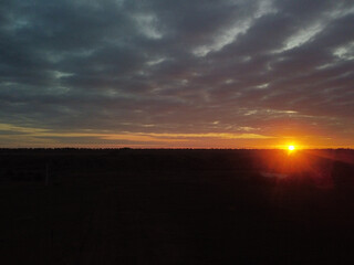 sunset at coast of the lake. Nature landscape. Nature in northern Europe. 