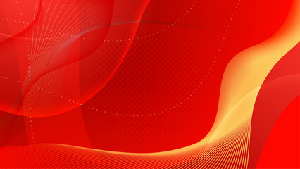 Abstract modern red gradient waves overlap background with copy space for text. Minimal concept. Vector illustration