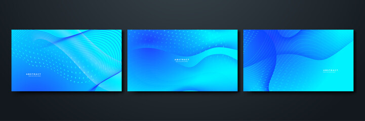 Abstract blue wave background. Dynamic shapes composition. Modern template design for covers, brochures, web and banners.
