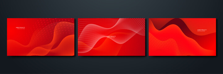 Fototapeta premium Abstract red wave background. Dynamic shapes composition. Modern template design for covers, brochures, web and banners.