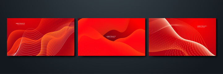Abstract red waves geometric background. Modern background design. gradient color. Fluid shapes composition. Fit for presentation design. website, banners, wallpapers, brochure, posters