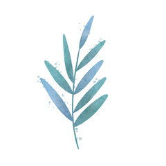 watercolor leaves isolated on white