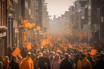 Fototapeta na wymiar Koningsdag: A Time for Unity and National Pride in the Netherlands AI Generated