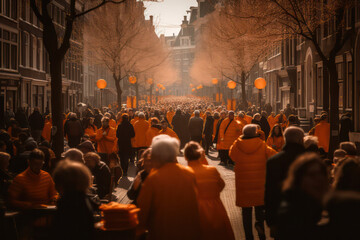 Obraz premium Koningsdag: A Time for Unity and National Pride in the Netherlands AI Generated