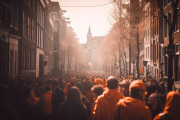 Naklejka premium Koningsdag: A Time for Unity and National Pride in the Netherlands AI Generated