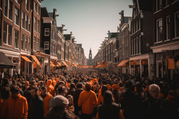 Obraz na płótnie Canvas Koningsdag: A Time for Unity and National Pride in the Netherlands AI Generated