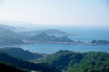 Fototapeta na wymiar 台湾　九份の海と街の風景 