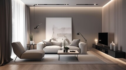modern living room interior mockup