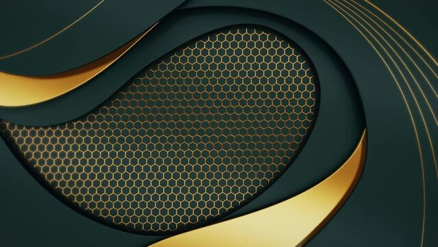 Abstract luxury waving gold surface animation on premium background
