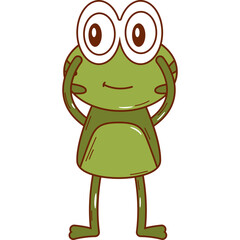 Cute Frog Illustration Vector