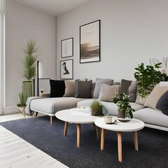 A Scandinavian-inspired living room with neutral colors and clean lines5, Generative AI