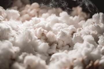 Abstract background of soft white cotton fluffs. Generative AI