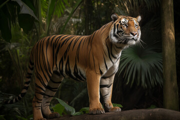 cool sumatra tiger standing