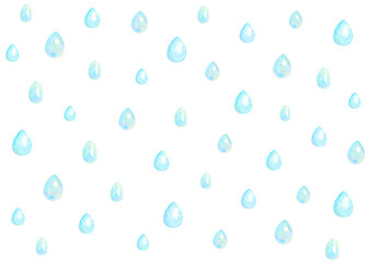 水彩で描いた雨が降っている風景（背景透過）。