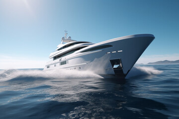 yacht cruising on the sea, Generative AI	

