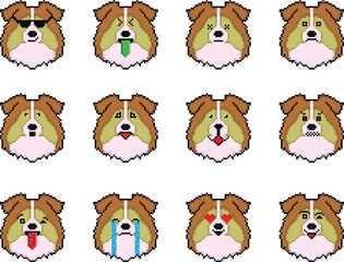The Dog Pixel Emoji emoticon collection
