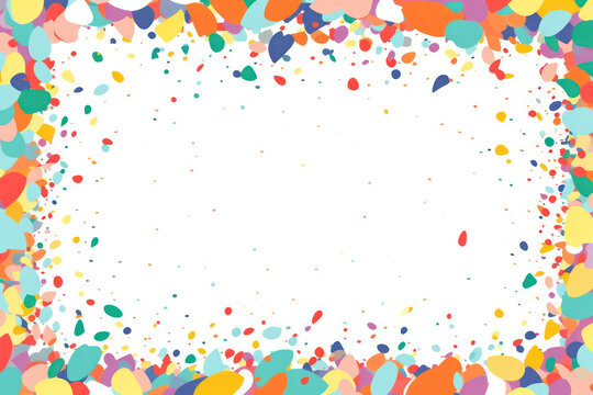 Party Perfect: How to Use a Colorful Confetti Border Frame to Spruce Up Your Decor AI Generated