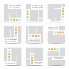 Moodboard template. Photo collage layout. Minimalist Moodboard.