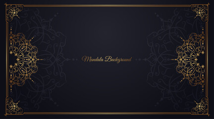 luxury mandala background, black and gold, design vector