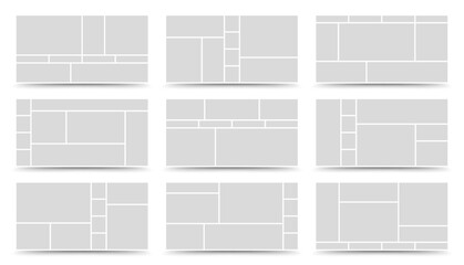 Moodboard template. Photo collage layout. Minimalist Moodboard.