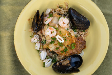 Bowl of Seafood Paella