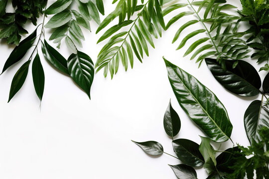 Free photos of green plant leaf frame background