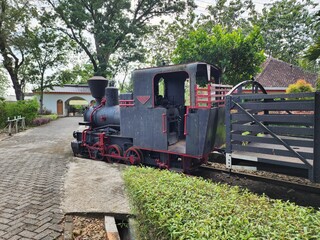 Fototapeta premium An old train in the city's amusement park 