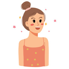 Skincare routine girl beautiful illustration
