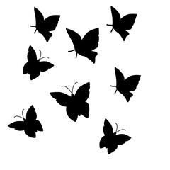 Obraz na płótnie Canvas Group of butterflies vector illustration 