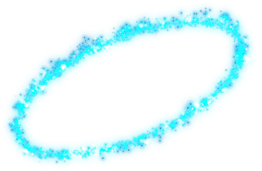 transparent shining blue dust particles