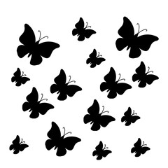 Fototapeta na wymiar Group of butterflies vector illustration 