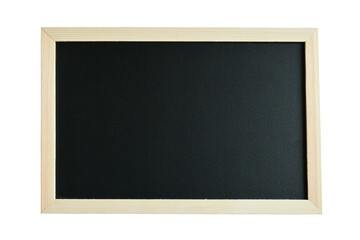 blank clean new chalkboard in wooden frame isolated on white background, blackboard for education school