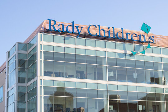 San Diego, CA, USA - May 14, 2022: Rady Children's Hospital in San Diego, California, a nonprofit, pediatric-care facility.