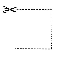 Fototapeta premium Scissor cut line vector 