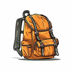 backpack flat vector illustration. backpack hand drawing isolated vector illustration