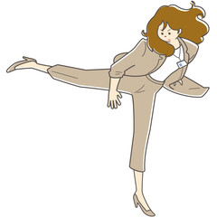 ビジネスパーソン　女性　蹴り