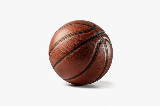 This is a real image of the New Standard Basketball captured against a white background in a studio light setup. generative AI.