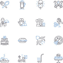 Rations line icons collection. Provisions, Supplies, Food, Water, Nutrition, Meals, Sustenance vector and linear illustration. Subsistence,Survival,Emergency outline signs set Generative AI