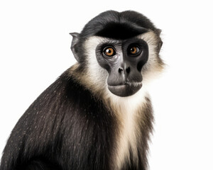 Obraz premium photo of diana monkey isolated on white background. Generative AI