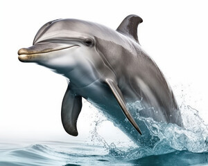 photo of dolphin isolated on white background. Generative AI