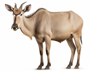 photo of eland (genus Taurotragus) isolated on white background. Generative AI