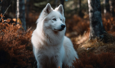 Obraz premium photo of Eskimo dog in its natural habitat. Generative AI