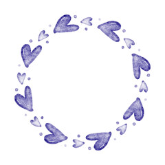 watercolor heart circle