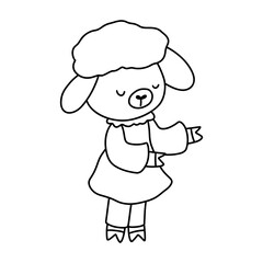 Cute Mom sheep, Mama sheep, Mother sheep, Mother's Day Element, Hand Drawn Illustration