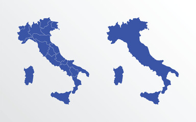 Italy map vector illustration. blue color on white background