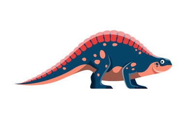 Cartoon Lotosaurus dinosaur character. Jurassic era reptile or animal, extinct lizard or monster isolated vector funny personage. Paleontology herbivore dinosaur, prehistoric beast