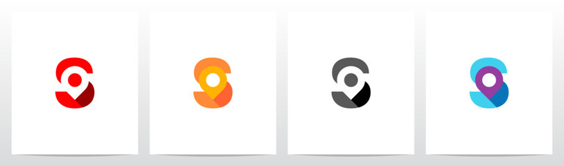 Map Pointer Location Pin On Letter Logo Design S