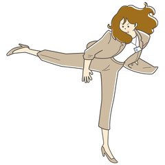 ビジネスパーソン　女性　蹴り